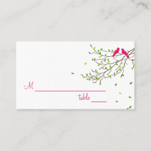 Love Birds Table Place Card Magenta Greens