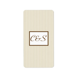Love Birds Tan/Brown Wedding Candy Wrapper Label