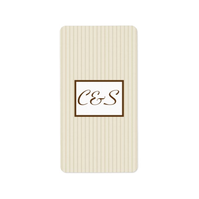 Love Birds Tan/Brown Wedding Candy Wrapper Label (Front)