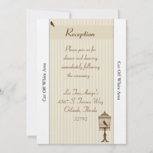 Love Birds Tan/Brown Wedding Reception Card