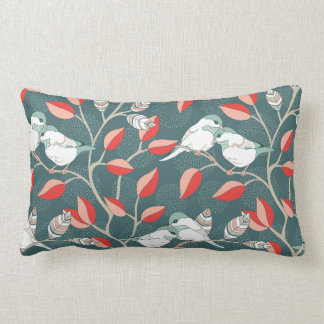 Love Birds - Teal Lumbar Cushion