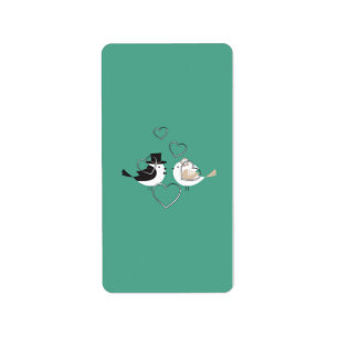 Love Birds Teal/Purple Wedding Candy Wrapper Label