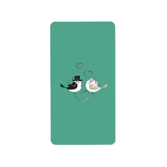 Love Birds Teal/Purple Wedding Candy Wrapper Label (Front)