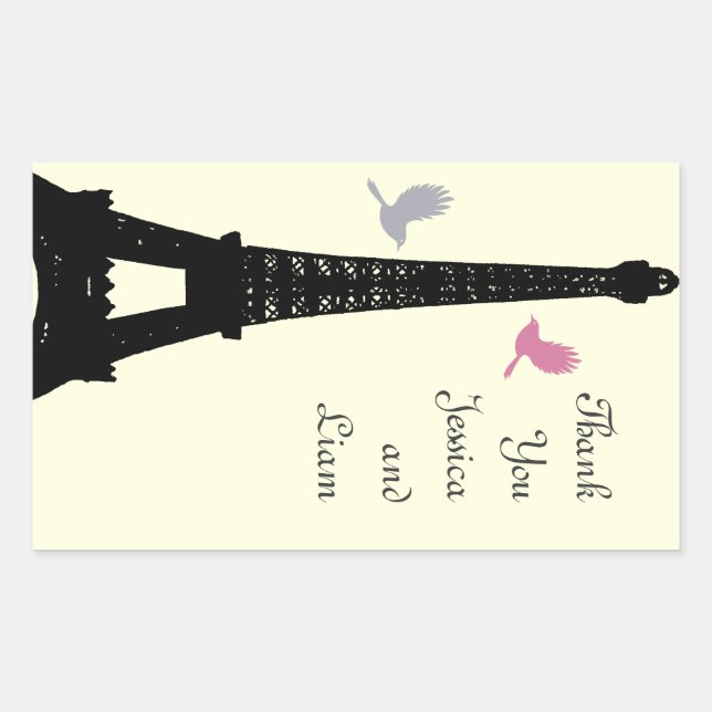 Love Birds Thank You Sticker (off white) (Front)