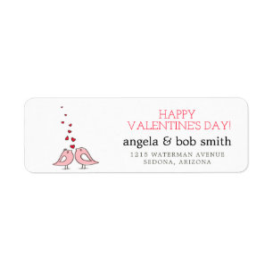 Love Birds Valentine Return Address Label