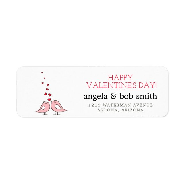 Love Birds Valentine Return Address Label (Front)