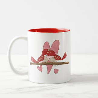 Love Birds Valentine Two-Tone Coffee Mug