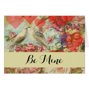 Love Birds Vintage Antique Heart