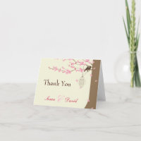 Love Birds Vintage Cage Cherry Blossom Thank You