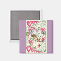 Love Birds Vintage Valentine's Day Magnet