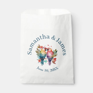 Love Birds Watercolor Pastels Favour Bag