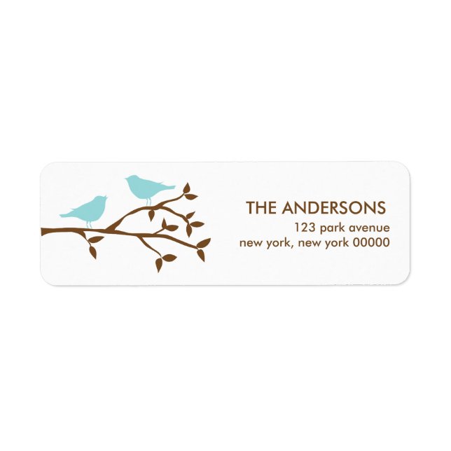 Love Birds Wedding Address Labels (Front)
