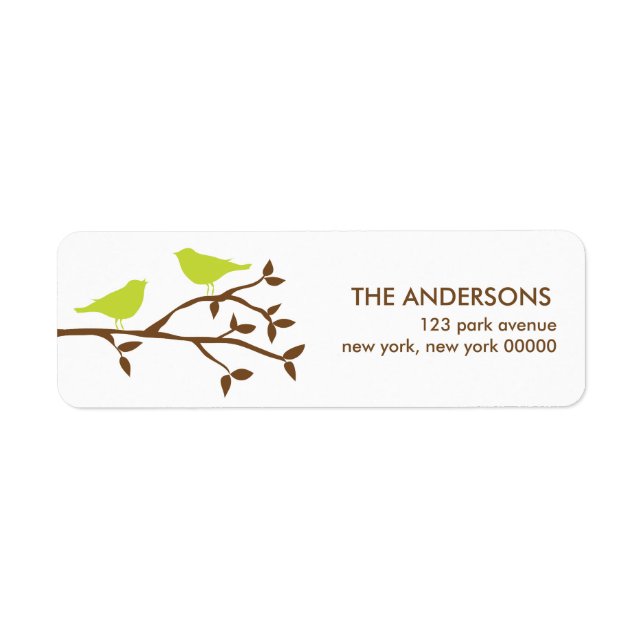 Love Birds Wedding Address Labels (Front)
