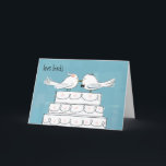 Love Birds Wedding Bride and Groom Congratulations Card<br><div class="desc">Cute white newlywed birds kiss on top of white tiered wedding cake. A fun congratulations card for the new Mr. and Mrs. Text can be personalised with your own special greeting for the happy couple. An original wedding congrats card for friends getting married. This cute wedding congratulations card is part...</div>
