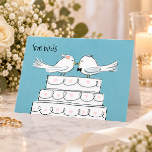 Love Birds Wedding Bride and Groom Congratulations Card