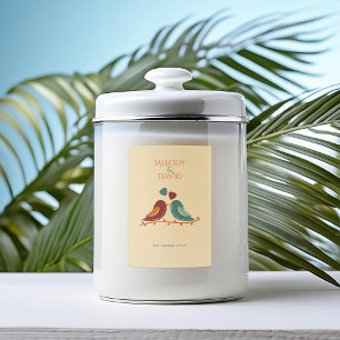 Love Birds Wedding Candle Label