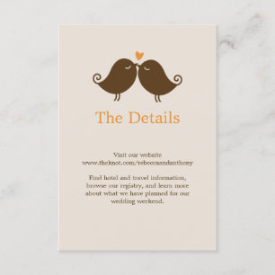 Love Birds Wedding Enclosure Card