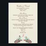 Love Birds Wedding Menu Card<br><div class="desc">Show off your fun and playful side as you celebrate your special day with our Love Birds wedding collection that is sure to capture the hearts of your friends and family.</div>