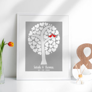 Love Birds Wedding or Anniversary Guest Wishes Poster