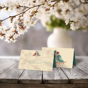 Love Birds Wedding Place Card