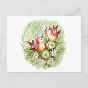 Love Birds Wedding Postcard