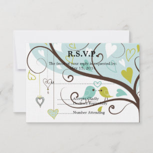 Love Birds Wedding RSVP Card