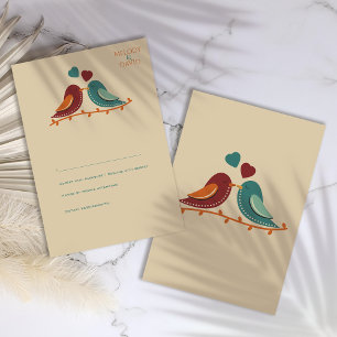 Love Birds Wedding RSVP Card