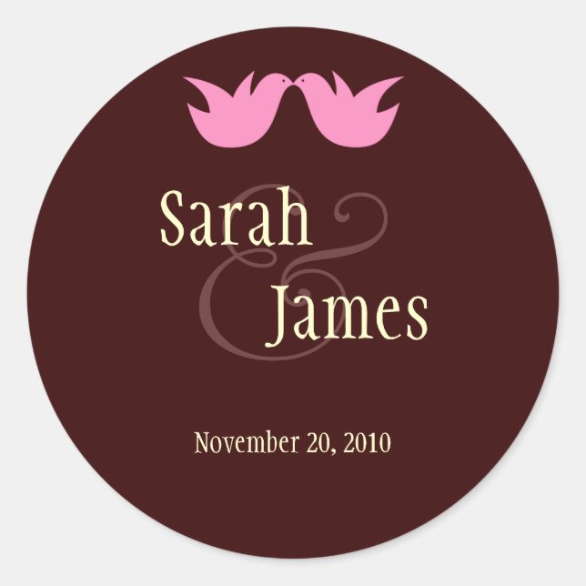 Love Birds Wedding Sticker (Front)