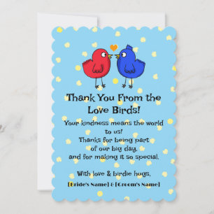 Love Birds Wedding Thank You Card