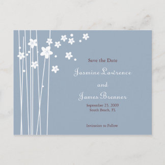 Love Birds with Cherry Blossoms Announcement Postcard