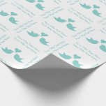 Love Birds with Heart Custom Wedding Gift Wrapping Paper<br><div class="desc">Cute little love birds serenading a heart.  Customisable texts.  Elegant green and white.</div>