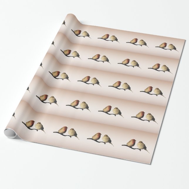 Love Birds Wrapping Paper (Unrolled)