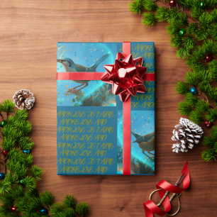 LOVE BIRDS - WRAPPING PAPER BLUE