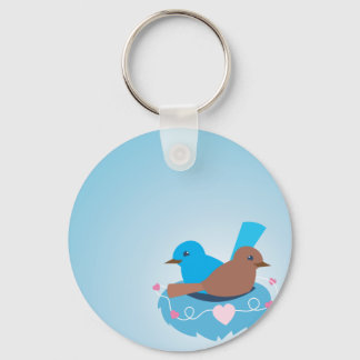 Love Birds wren brown Key Ring