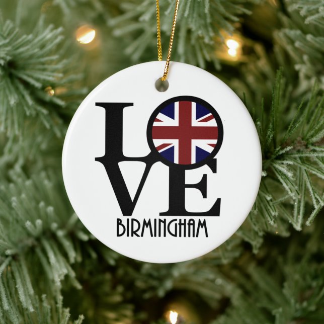 LOVE Birmingham England Ceramic Ornament (Tree)