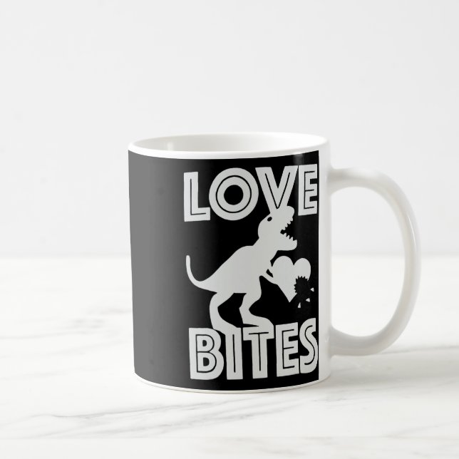 Love Bites Dinosaur Valentine  Coffee Mug (Right)