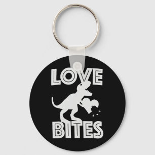 Love Bites Dinosaur Valentine  Key Ring