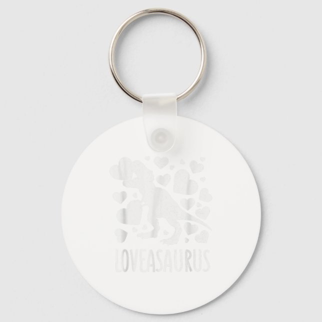 Love Bites Saurus T-rex Dinosaur Valentines Day  Key Ring (Front)