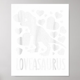 Love Bites Saurus T-rex Dinosaur Valentines Day Poster