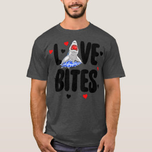 Love Bites Shark Tee Shirts Funny Women Valentine