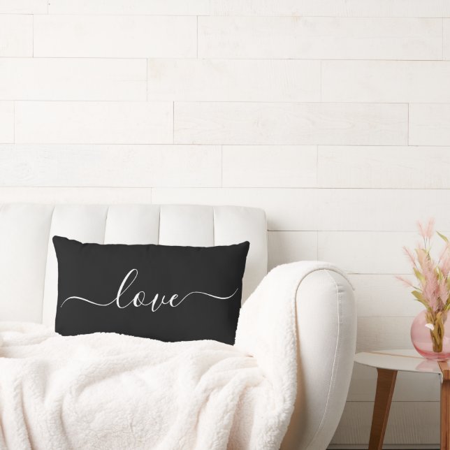 LOVE | Black and White Reversible Lumbar Cushion (Couch)