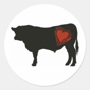 Love Black Angus Beef Classic Round Sticker