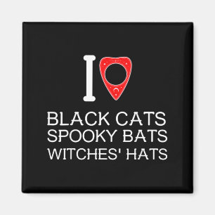 Love Black Cat Spooky Bats Witches Hats Halloween Magnet