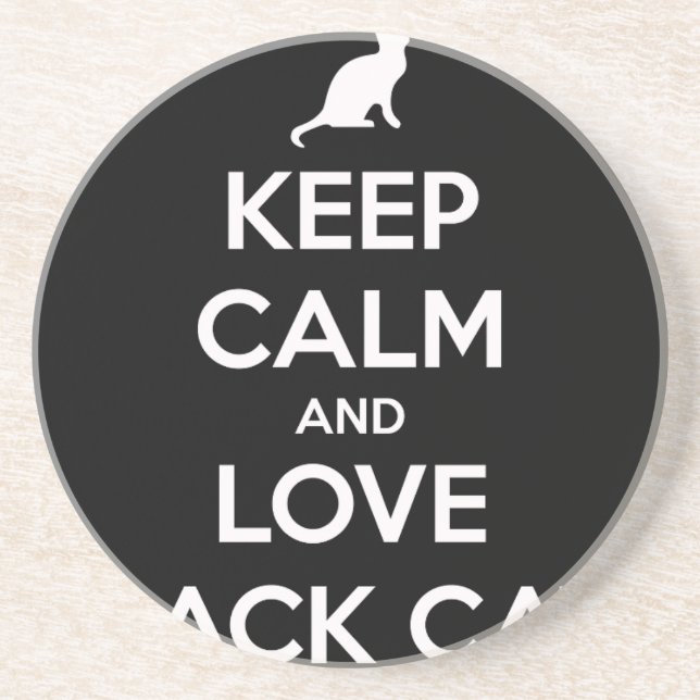 Love Black Cats Coaster (Front)