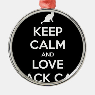 Love Black Cats Metal Tree Decoration