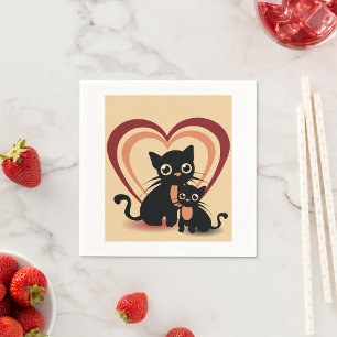 Love Black Cats Paper Napkins
