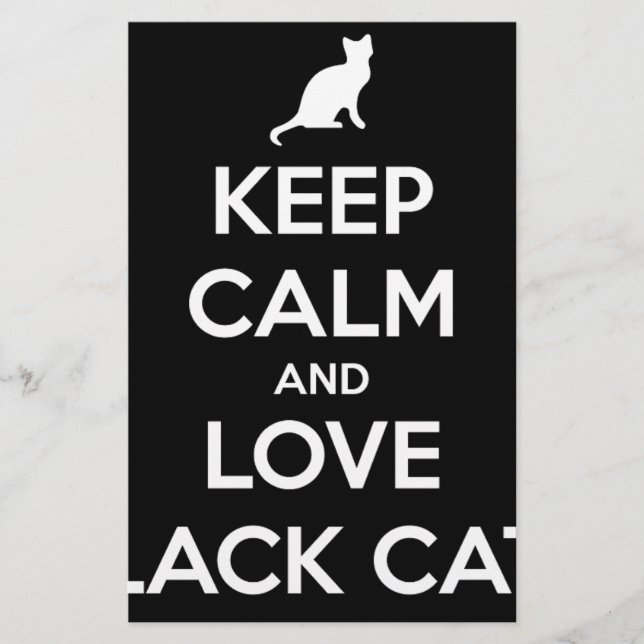 Love Black Cats Stationery (Front)