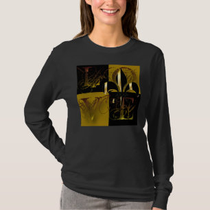 Love black gold, Fleur de Lis, customisable text T-Shirt