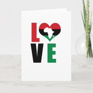 Love Black History Month African Flag Card