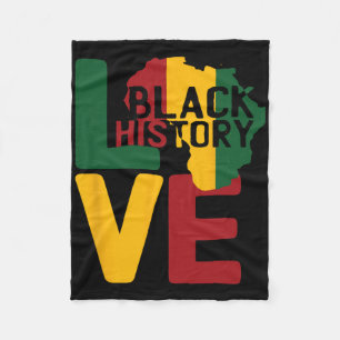 Love Black History Month African Love Sign Pan Afr Fleece Blanket